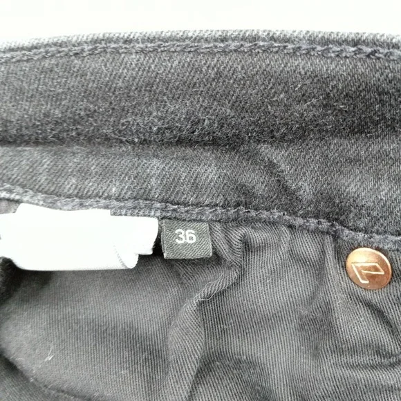 7 For All Mankind Jeans Mens 36x31 Black Slim Skinny Stretch Denim Pants Zip Fly - Picture 3 of 8